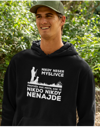 Pánská mikina s kapucí Nikdy neser myslivce