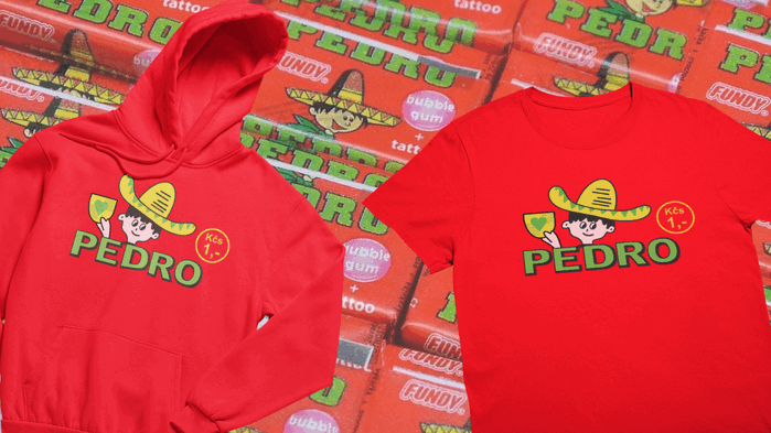 Pedro: Sladká legenda žvýkaček i retro motiv na tričku
