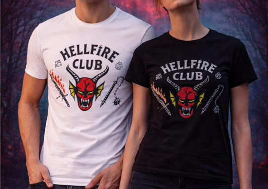 Hellfire Club: Trička s potiskem ze seriálu Stranger Trings