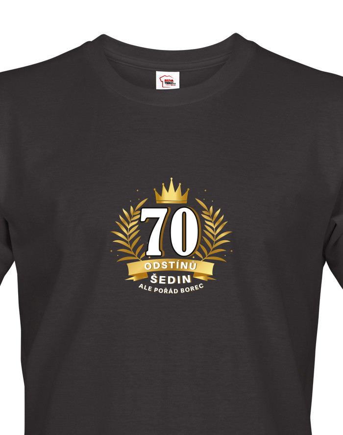 Pánské tričko k 70. narozeninám 70 odstínů šedin