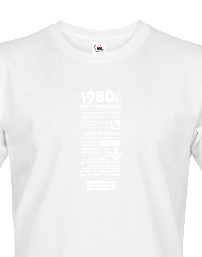 Pánské tričko narozeninové noviny 1980