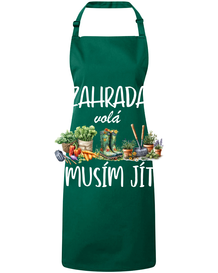Zástěra s laclem Zahrada volá