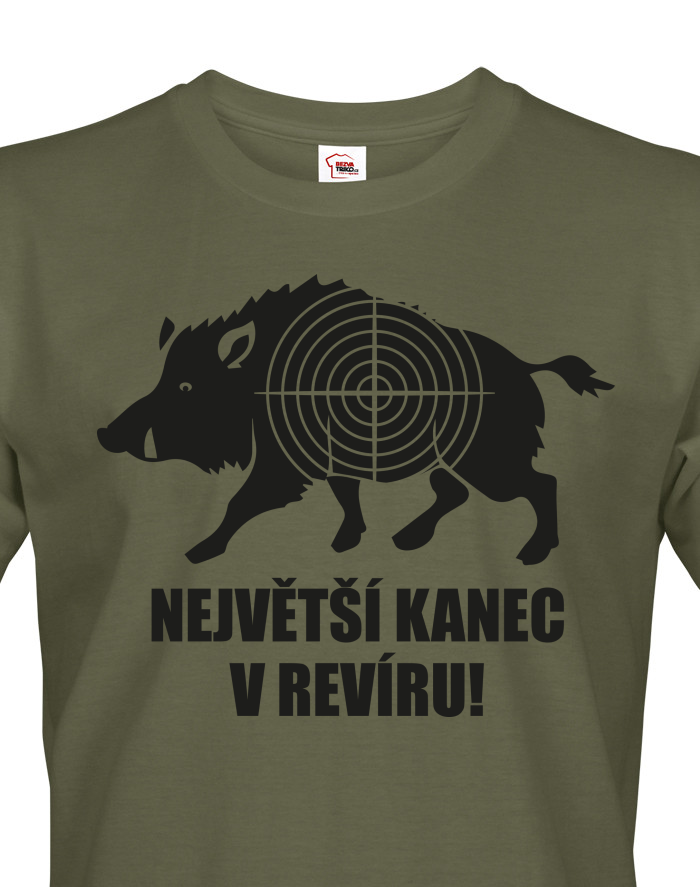 Pánské tričko nejen pro myslivce Největší kanec v revíru