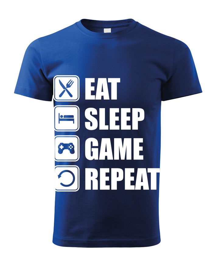 Dětské tričko Geek/hráčské triko EAT, SLEEP, GAME, REPEAT