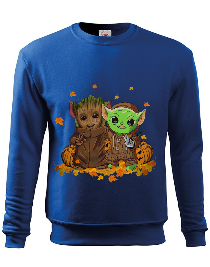 Dětská mikina bez kapuce Mistr Yoda a Groot