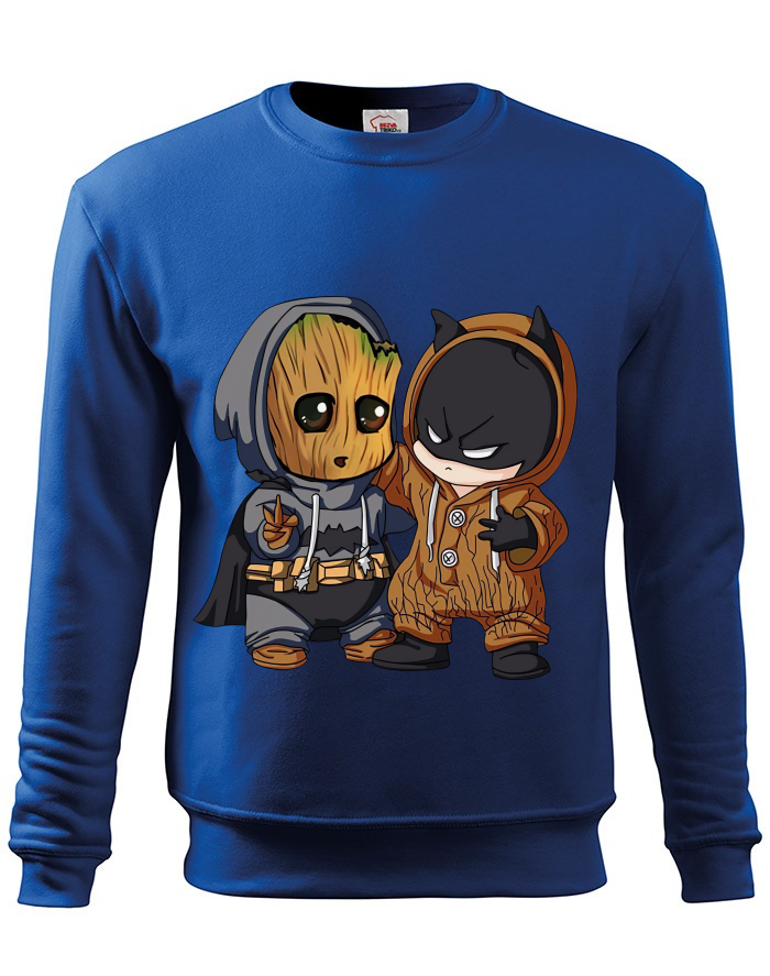 Dětská mikina bez kapuce Batman a Groot