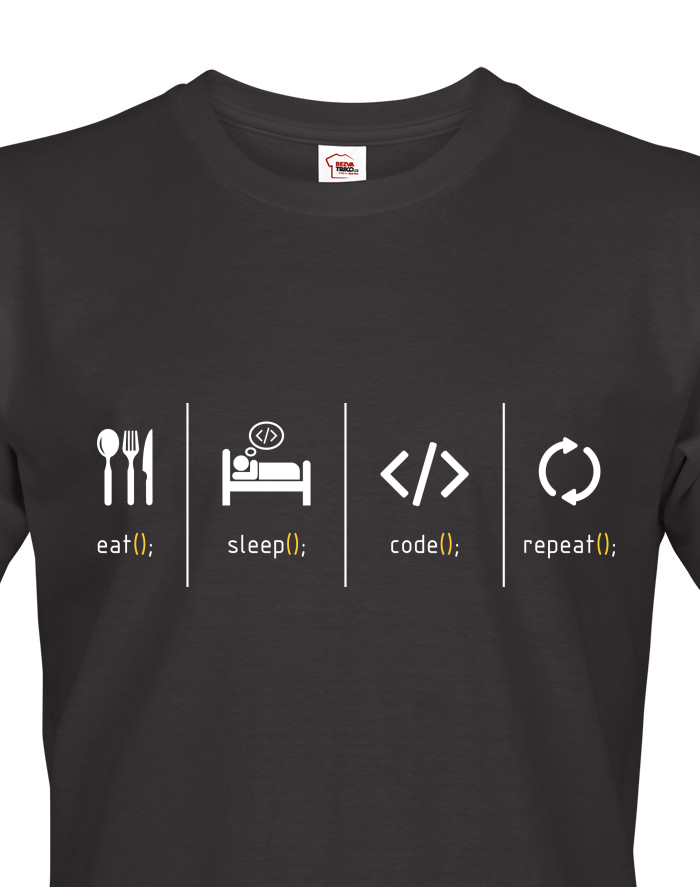 Pánské tričko pro IT Eat, sleep, code, repeat