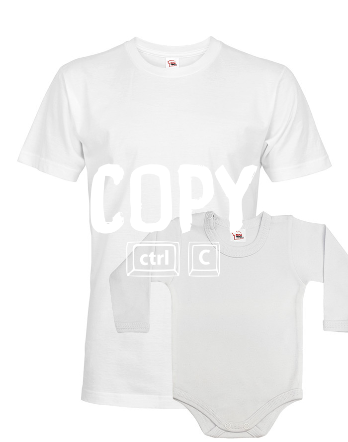 Dětské body a pánské tričko Copy paste