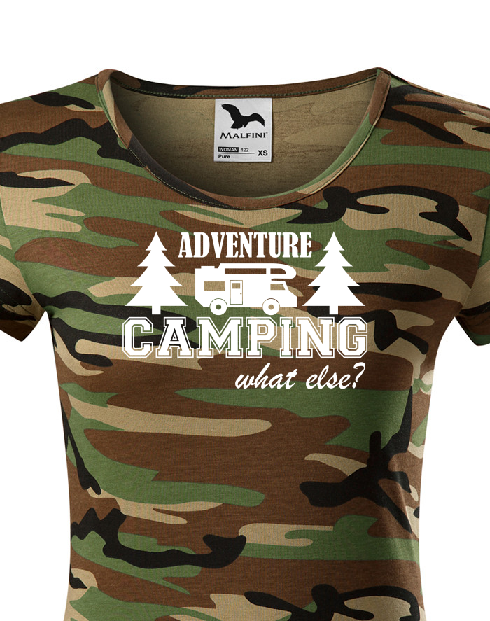 Dámské tričko s karavanem - Adventure Camping