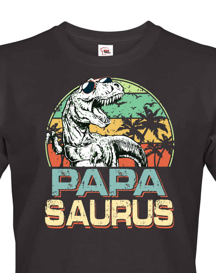 Pánské tričko pro tatínky Papasaurus