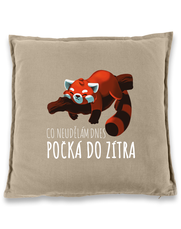 Polštář s pandou červenou Co neudělám dnes