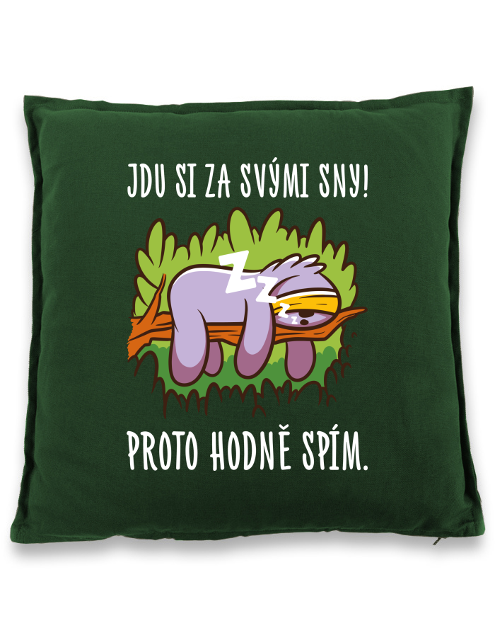 Vtipný polštář Jdu si za svými sny!