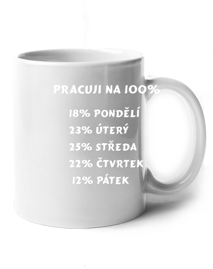 Keramický hrnek Práce na 100%