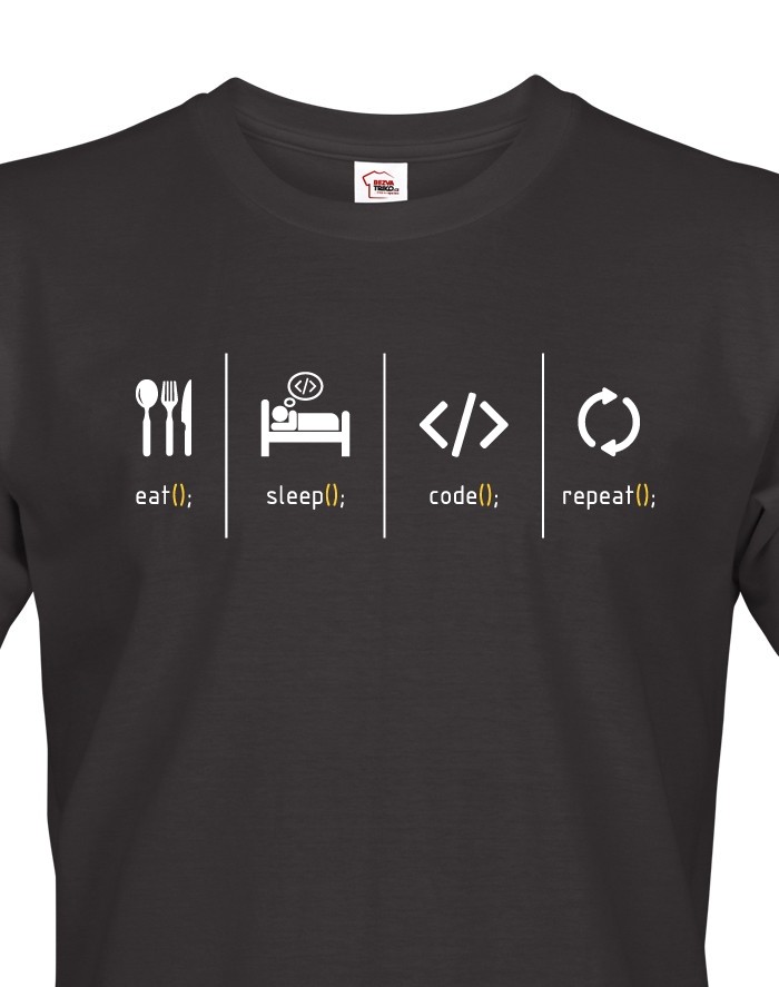 Pánské tričko pro IT Eat, sleep, code, repeat