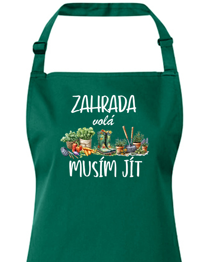 Zástěra s laclem Zahrada volá