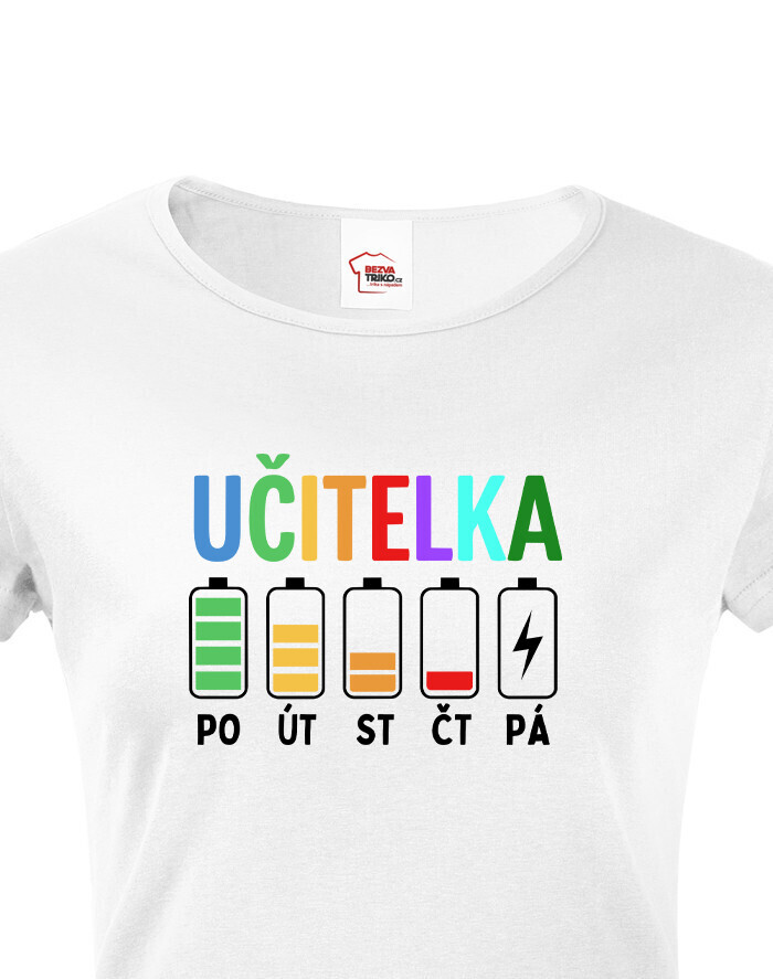Dámské tričko pro učitelku - Učitelské baterky