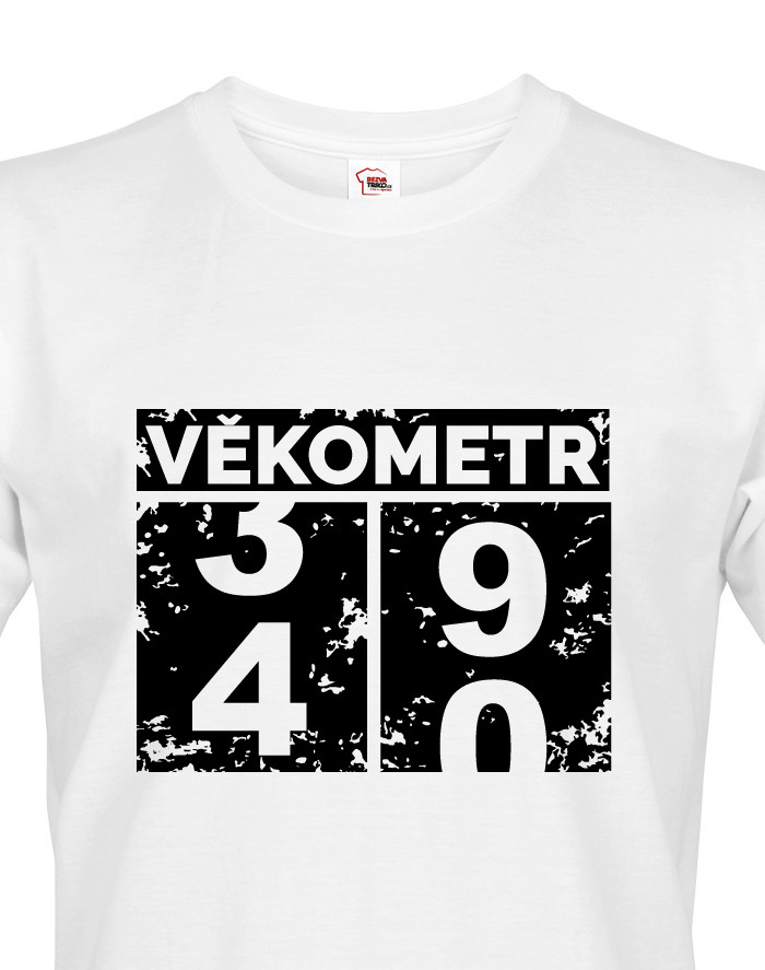 Pánské tričko Věkometr k 50. narozeninám